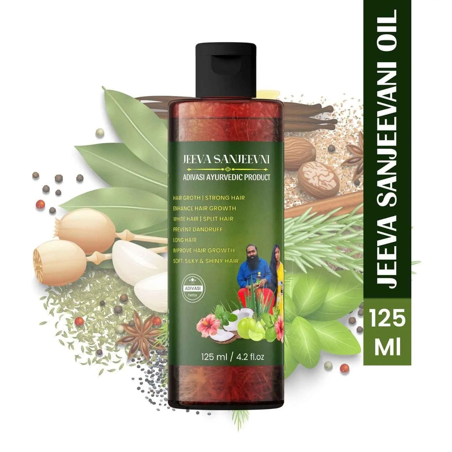 Adivasi Hair Oil - Adivasi Jeeva Sanjeevni Hair Oil 125ml (Pack of 2)