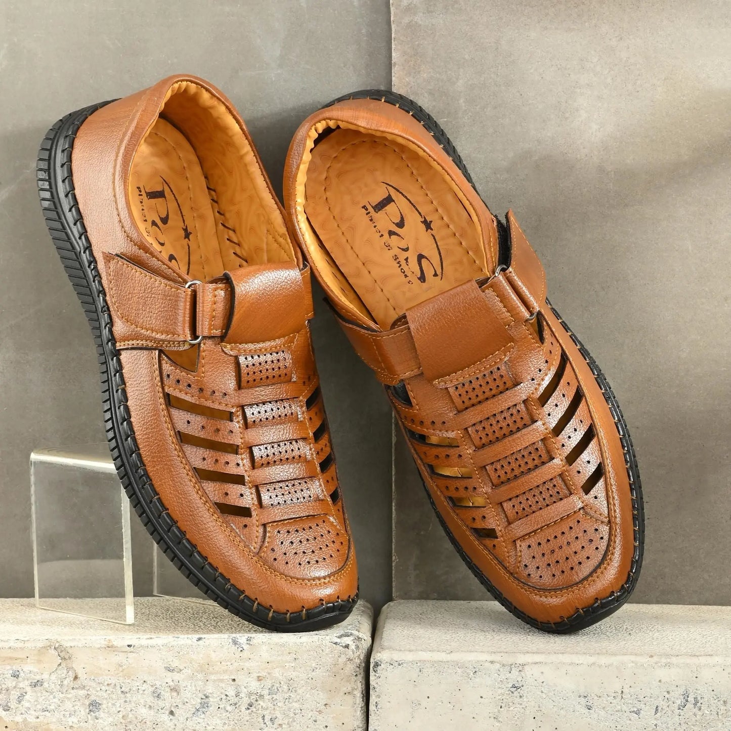 Sandals for Men | Synthetic Leather Tan Sandal
