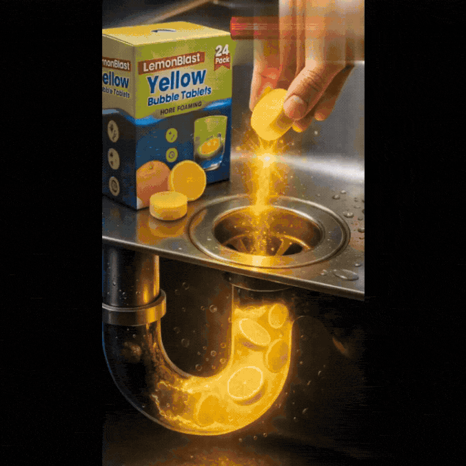 LemonBlast Drain Cleaner Yellow Bubble Tablets (24Pcs)