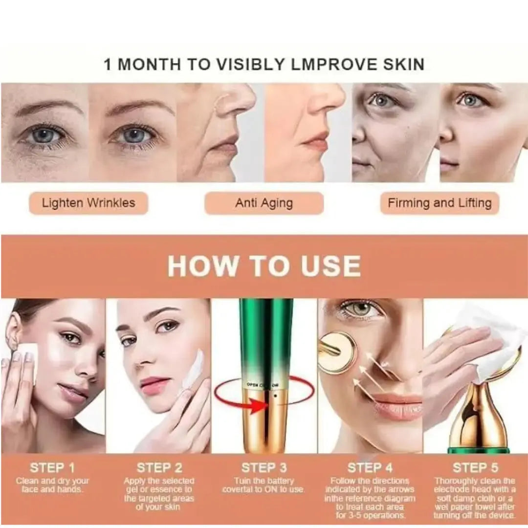 Face Massager, 3-in-1 Neck & Eyes Massager