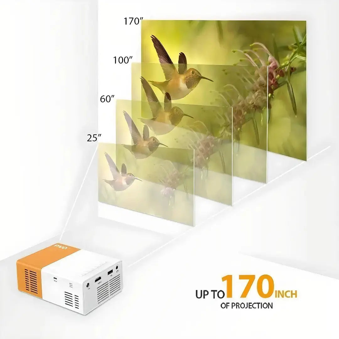 Mini Projector 1080P LED Pico Video Projector for Home Theater Movie