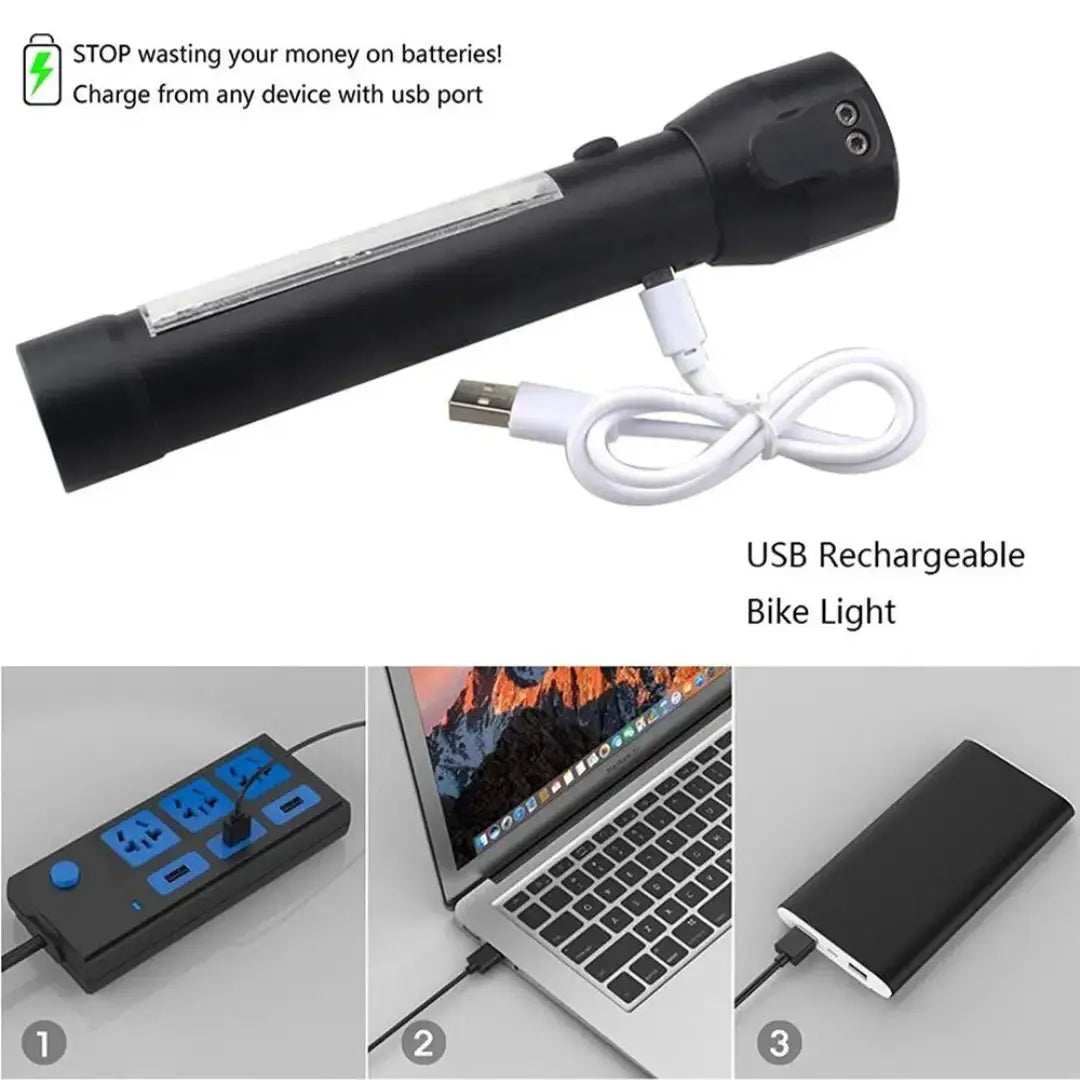 Multifunctional Flashlight & LED Torch Light for Outdoor Use with Glass Breaker, Seatbelt Cutter, Alarm and Phone Charger