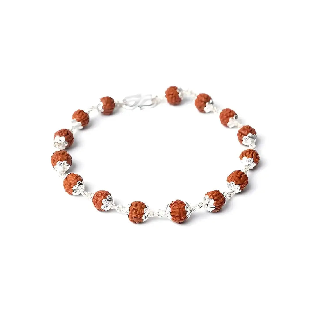 Rudraksha Bracelet Silver Plated for Men and Women