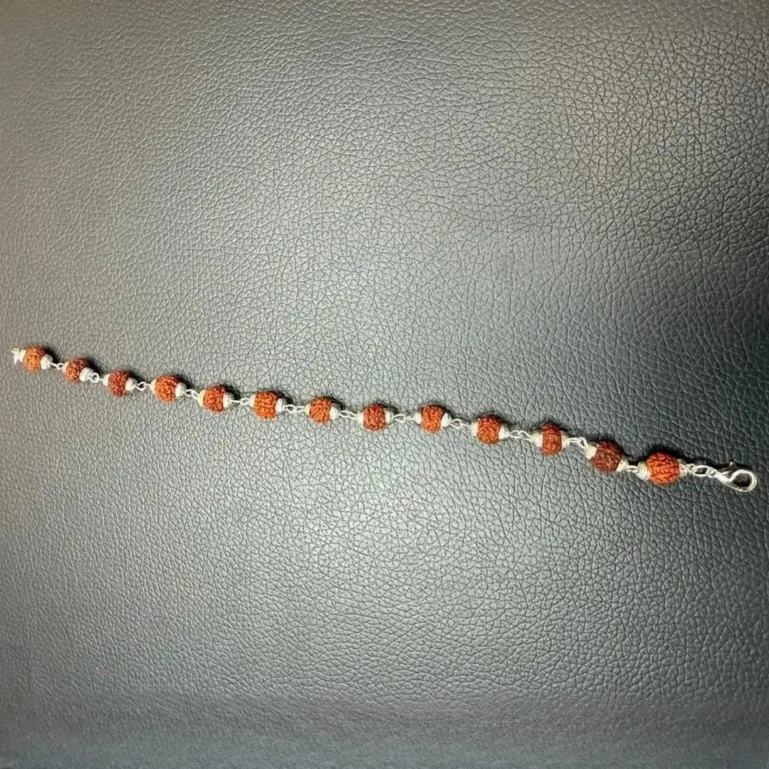 Rudraksha Bracelet Silver Plated for Men and Women