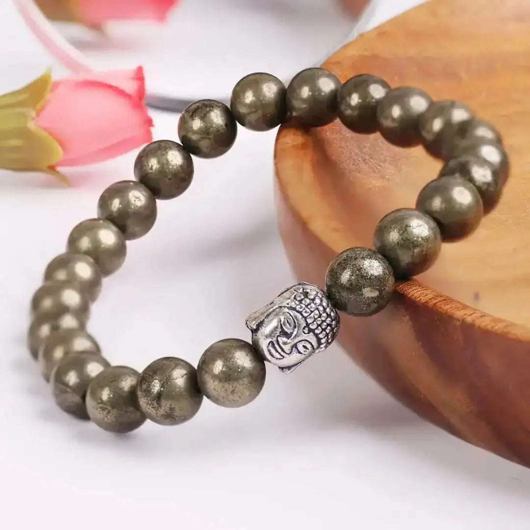 Pyrite Bracelet with Lucky Charm for Men & Women