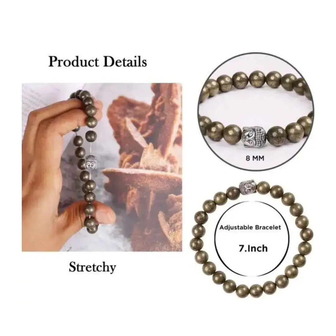 Pyrite Bracelet with Lucky Charm for Men & Women