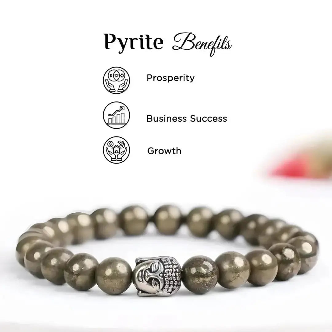 Pyrite Bracelet with Lucky Charm for Men & Women