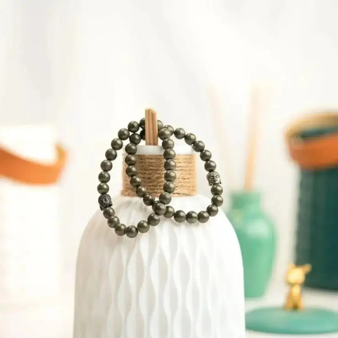 Pyrite Bracelet with Lucky Charm for Men & Women