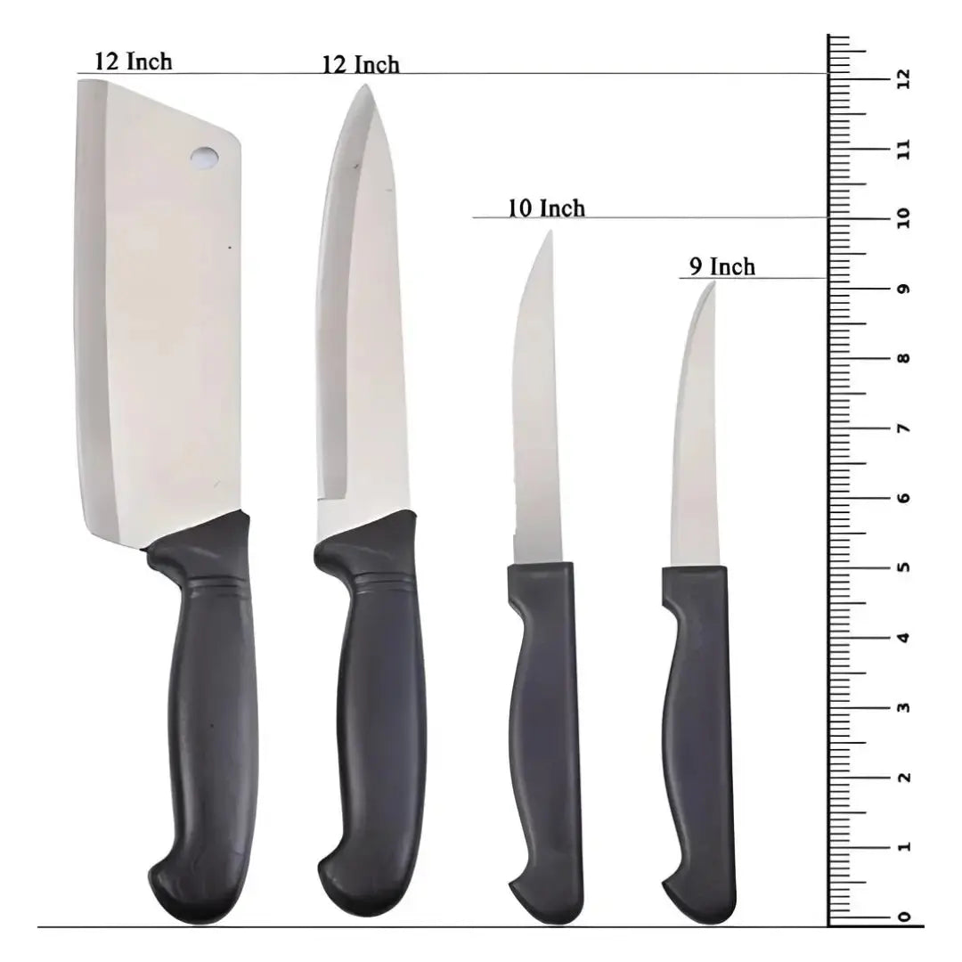 Wooden Chopping Board With 5-Pcs Knife Set
