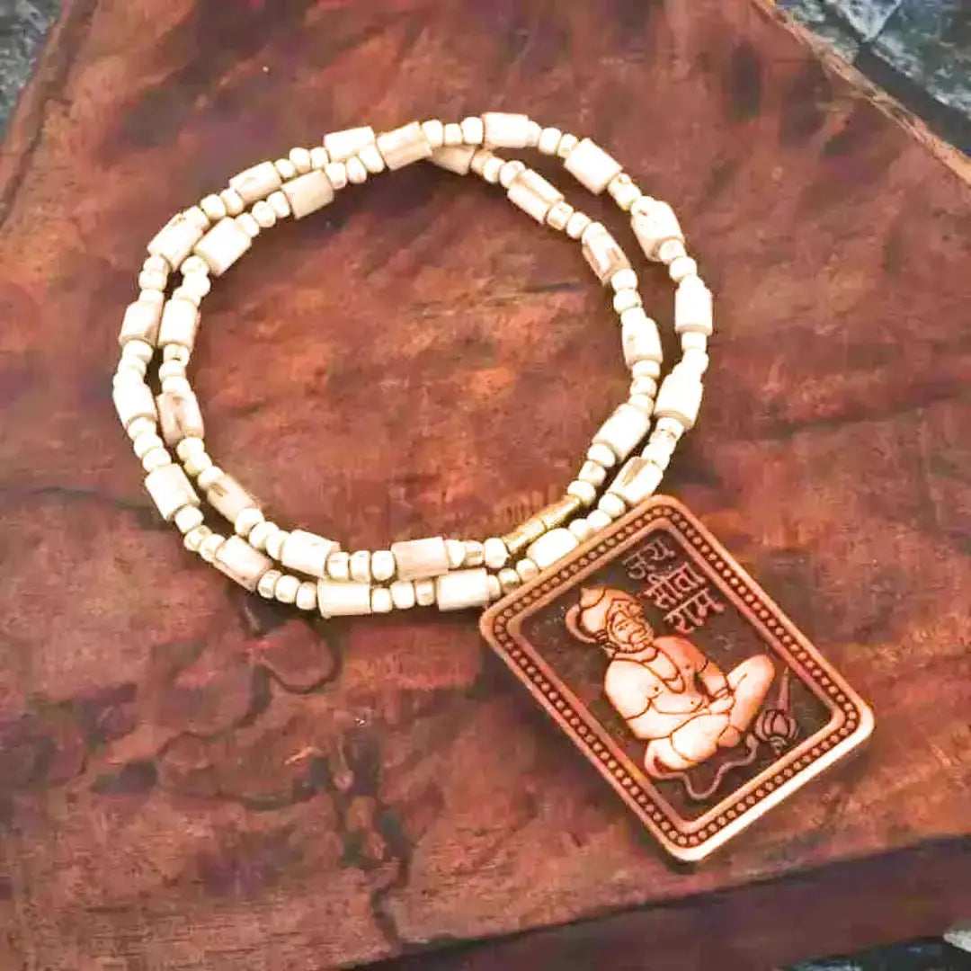 Tulsi Mala With Hanuman Pendant for Men Wood Locket Set (Pack Of 1)