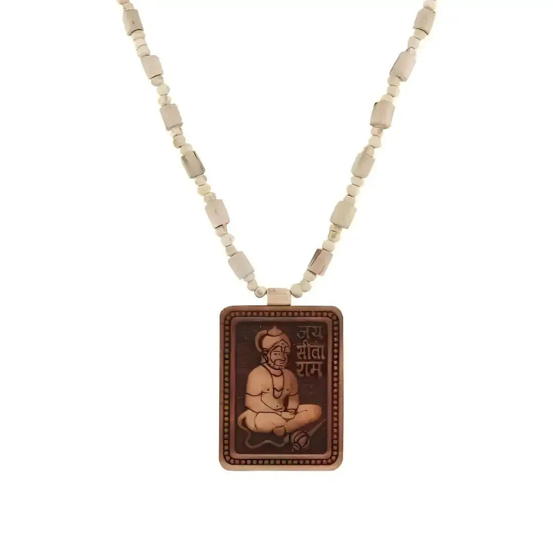 Tulsi Mala With Hanuman Pendant for Men Wood Locket Set (Pack Of 1)