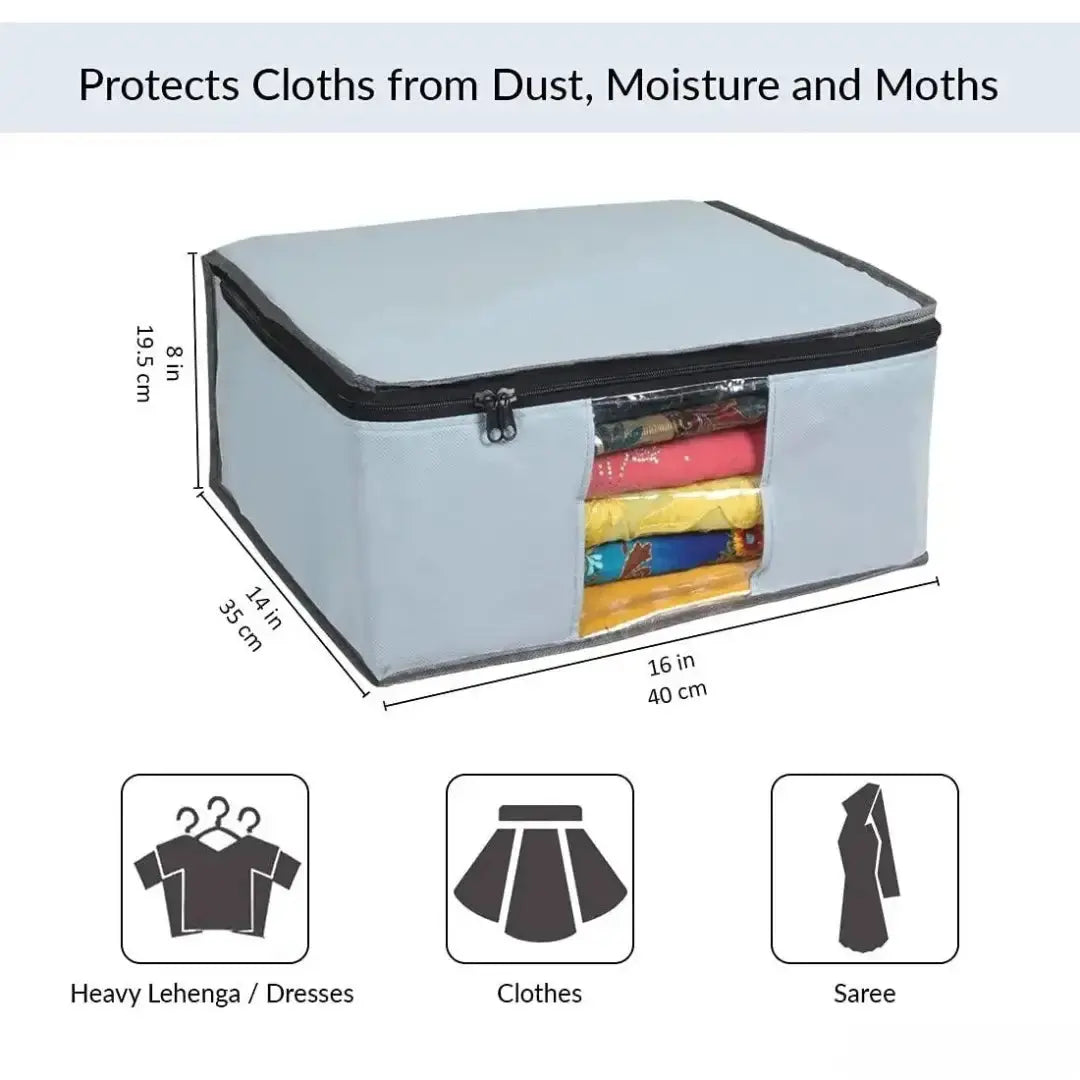 Saree Cover - Solid Non Woven Saree Cover for Wardrobe (Pack of 6)