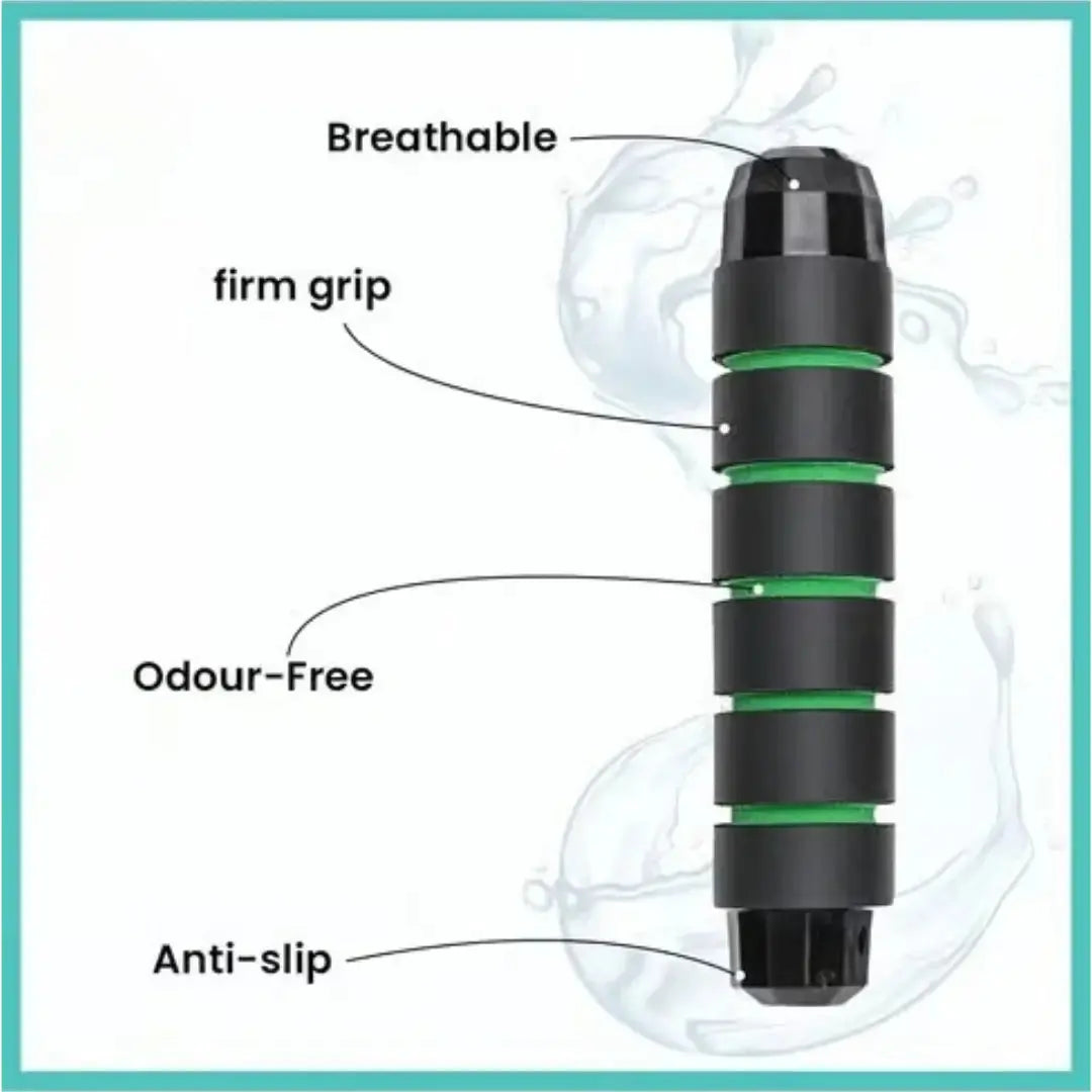 Premium Sports Skipping Rope with PVC Handle (Black-Green)