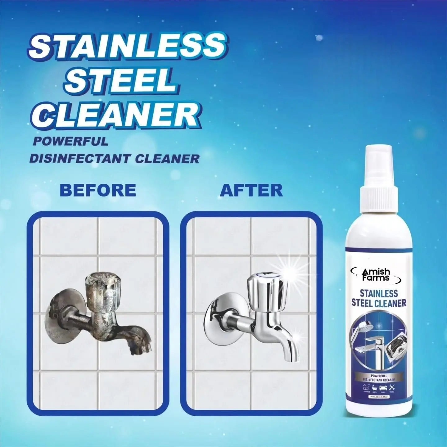 Hard Water Stain Remover - Stainless Steel Cleaner and Polish- 100ml