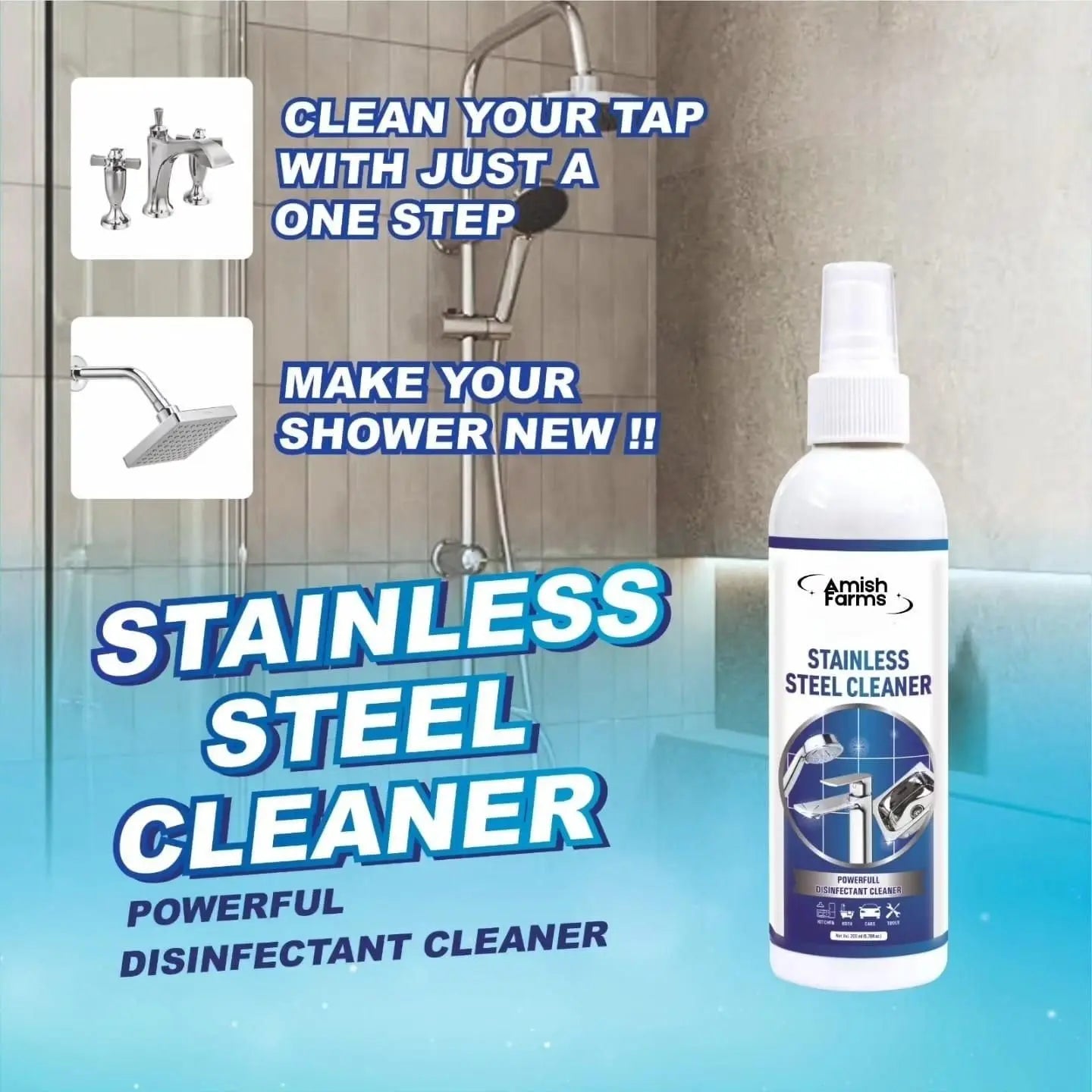 Hard Water Stain Remover - Stainless Steel Cleaner and Polish- 100ml