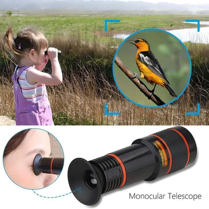 Protable HD 12x Optical Zoom Camera Telescope Lens Monocular Travel Hiking Tour