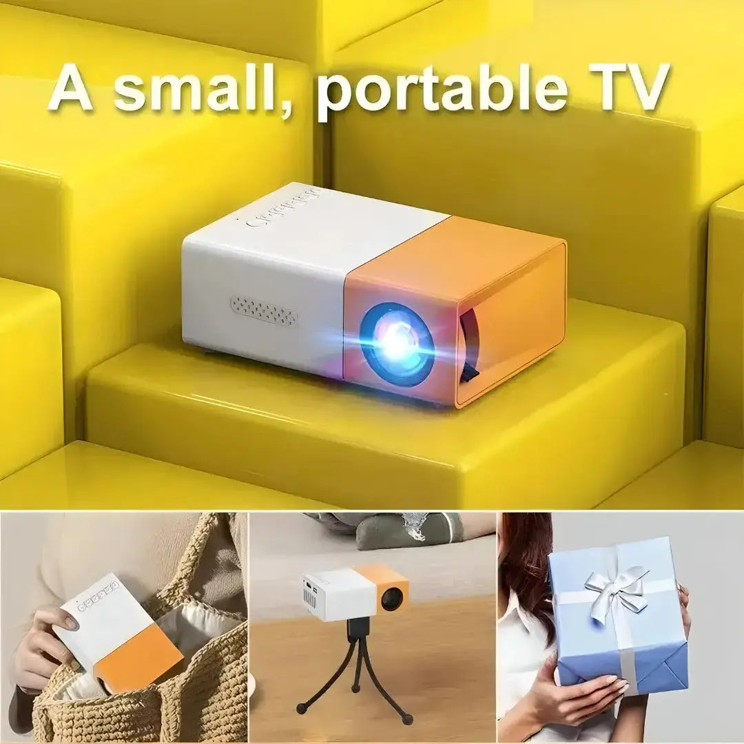 Mini Projector 1080P LED Pico Video Projector for Home Theater Movie