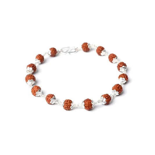 Rudraksha Bracelet Silver Plated for Men and Women