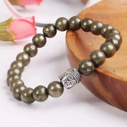 Pyrite Bracelet with Lucky Charm for Men & Women