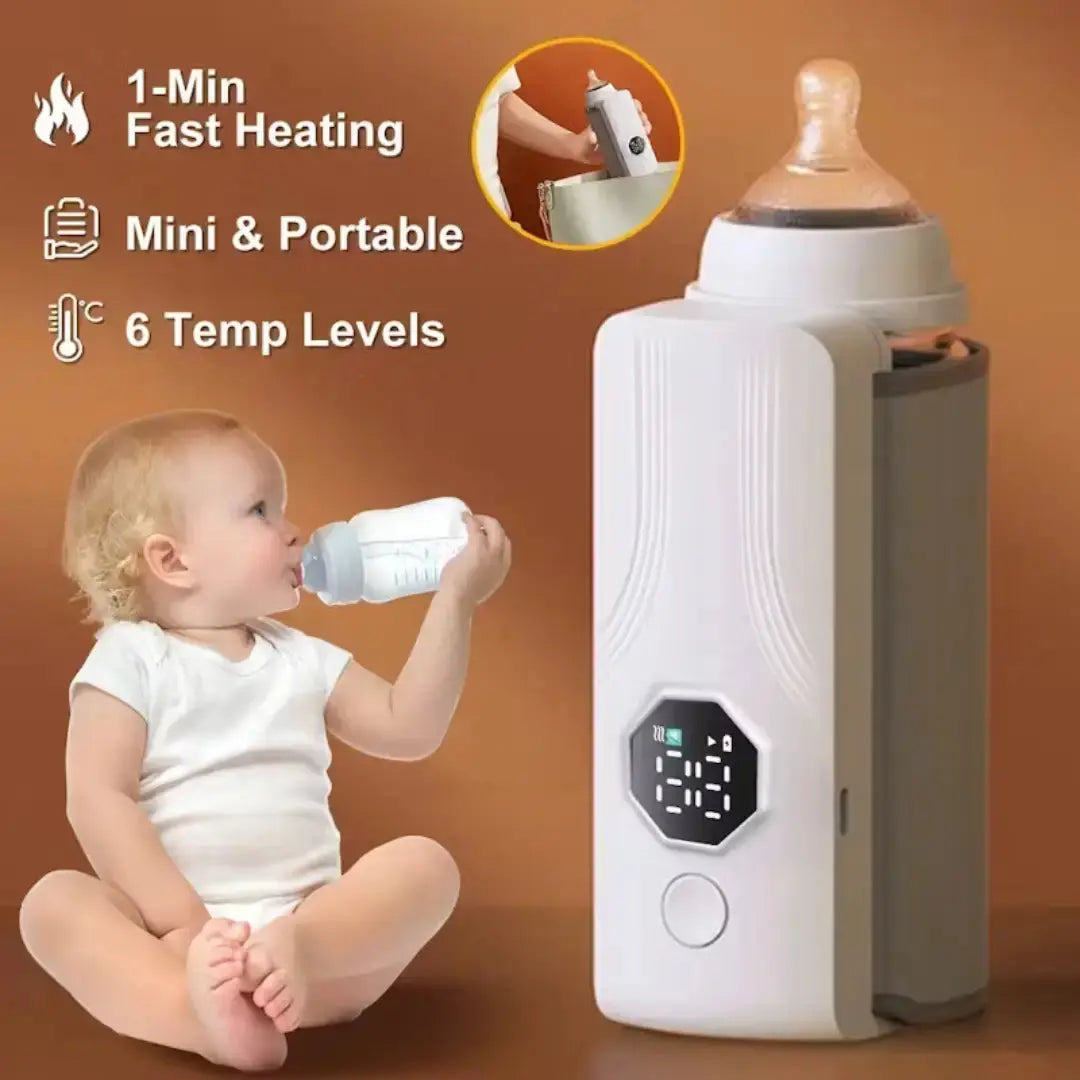 Portable Bottle Warmer Fast Heating, USB Rechargeable