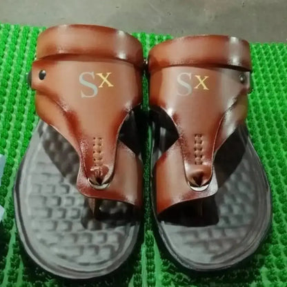 Men's Casual Synthetic Leather Sandals for Men (Black/Brown)