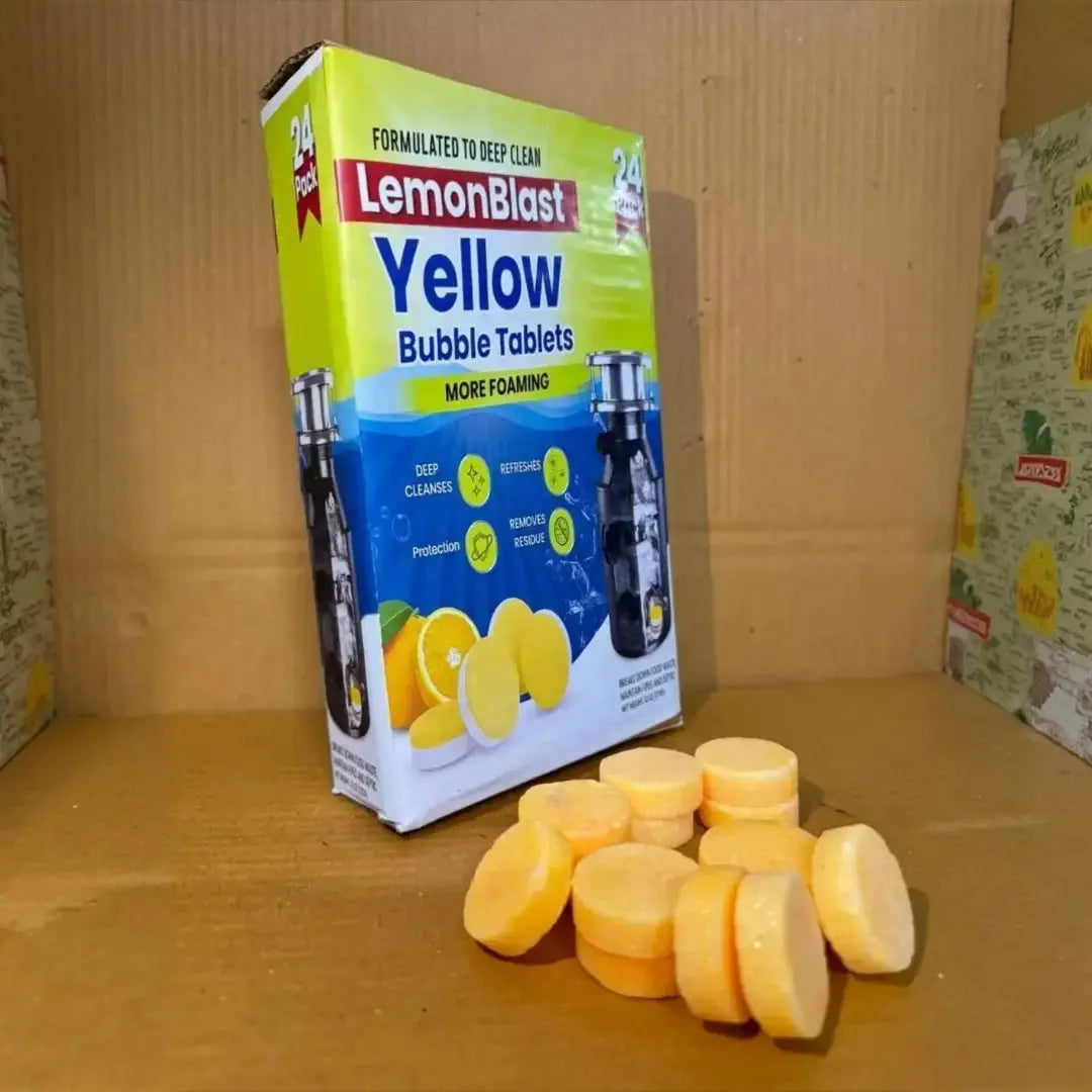 LemonBlast Drain Cleaner Yellow Bubble Tablets (24Pcs)