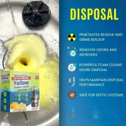 LemonBlast Drain Cleaner Yellow Bubble Tablets (24Pcs)