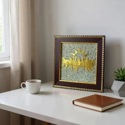 7 Horses on Raw Pyrite Frame Vastu Wall Decor
