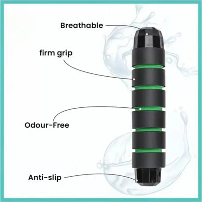 Premium Sports Skipping Rope with PVC Handle (Black-Green)