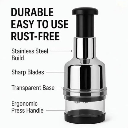 Vegetable Chopper and Slicer-Manual Mini Hand Chopper