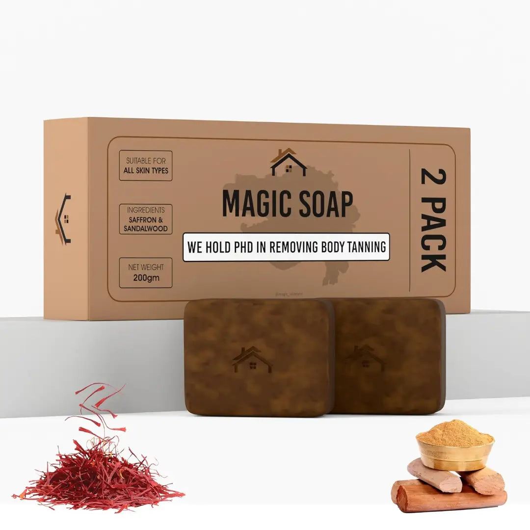 Handmade Magic Soap For Skin Glow and Tan Remover (pack of 2)