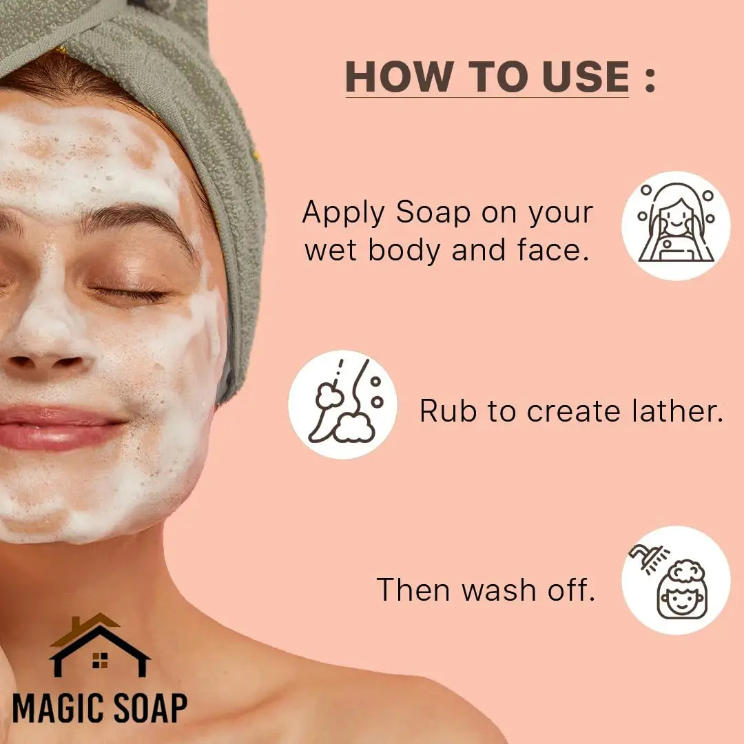 Handmade Magic Soap For Skin Glow and Tan Remover (pack of 2)