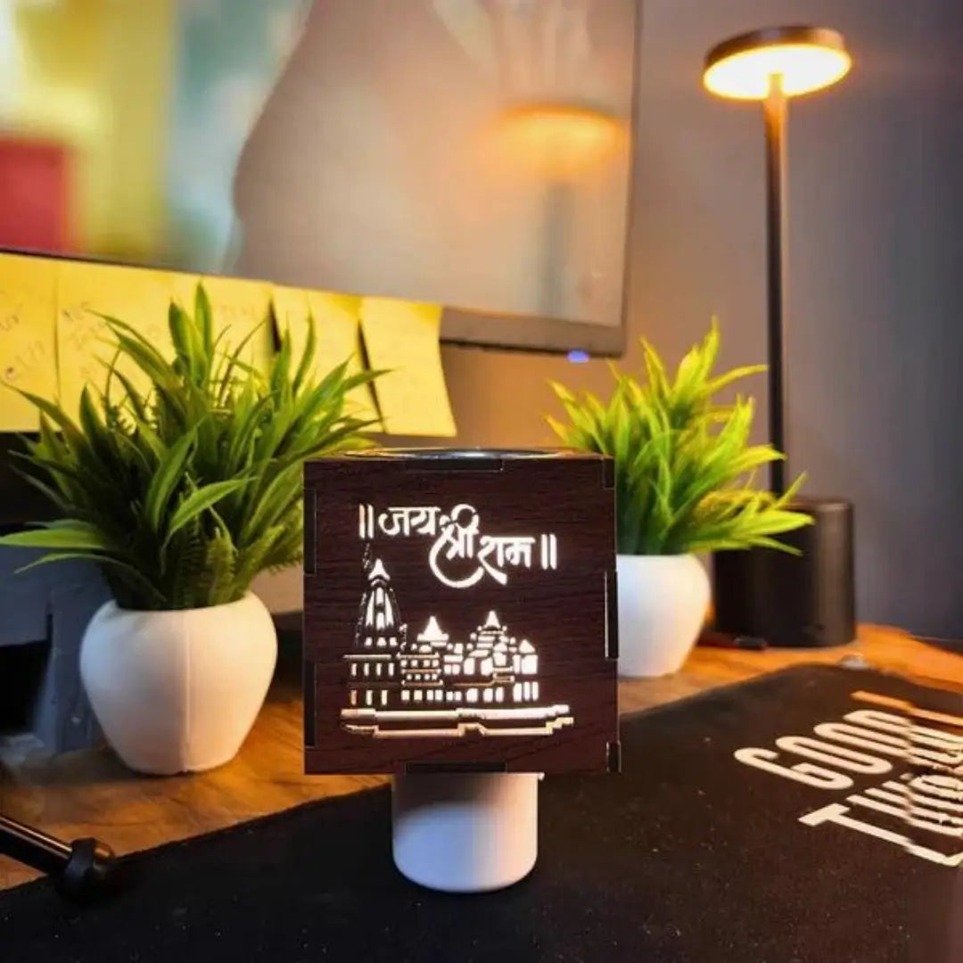 Kapoor Dani | 3-in-1 Ayodhya Ram Mandir Aroma Burner & Night lamp