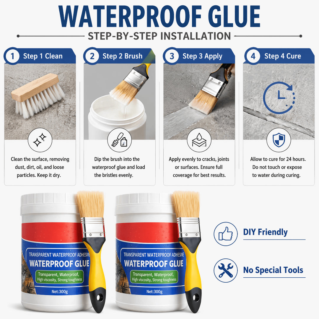 Waterproofing Chemical Waterproof Glue for Roof Cracks (300g × Pack of 2)