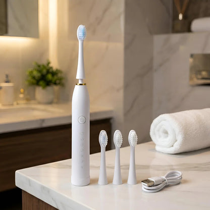 Electric Toothbrush Rechargeable with 4 Brush Heads