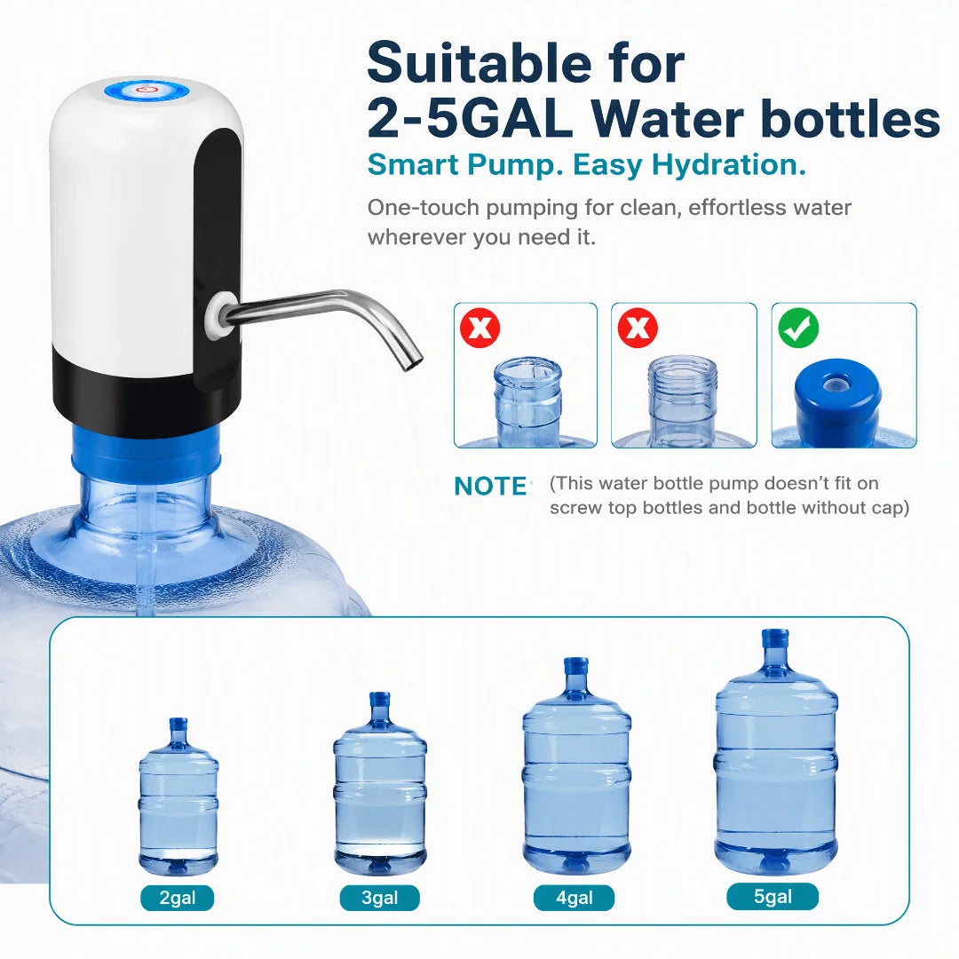 Water Dispenser Automatic 20L Bottle USB Type-C Pump