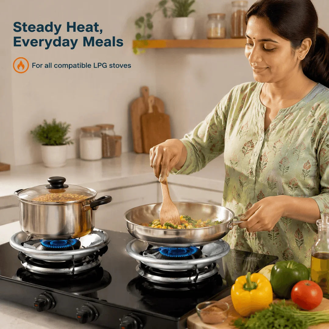 Gas Saver Gas Burner Stand for LPG Stove Burner (Pack of 2)