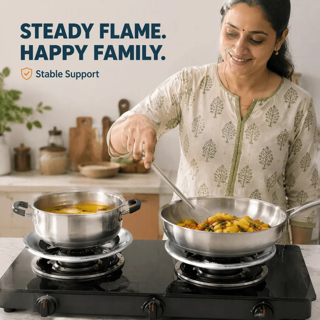 Gas Saver Gas Burner Stand for LPG Stove Burner (Pack of 2)