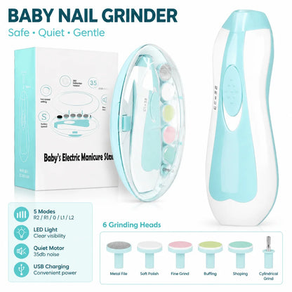 Nail Clipper for Baby with LED Light & 6 Grinding Heads, Baby Nail Trimmer