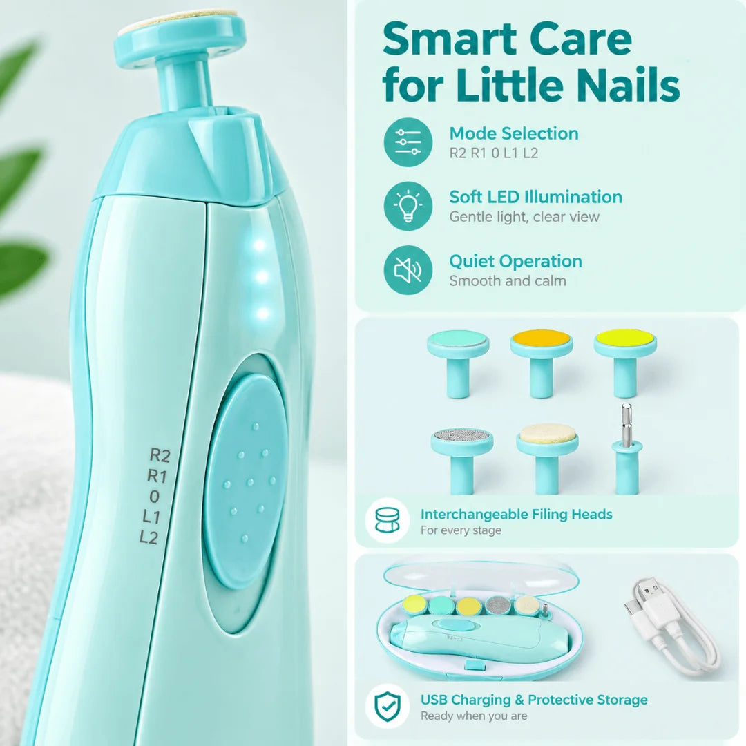 Nail Clipper for Baby with LED Light & 6 Grinding Heads, Baby Nail Trimmer