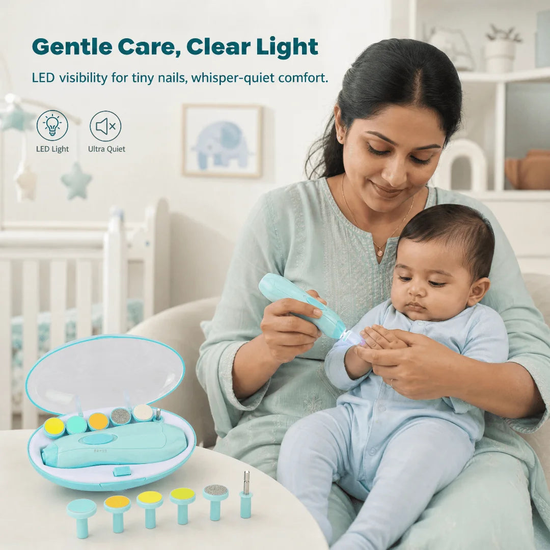 Nail Clipper for Baby with LED Light & 6 Grinding Heads, Baby Nail Trimmer