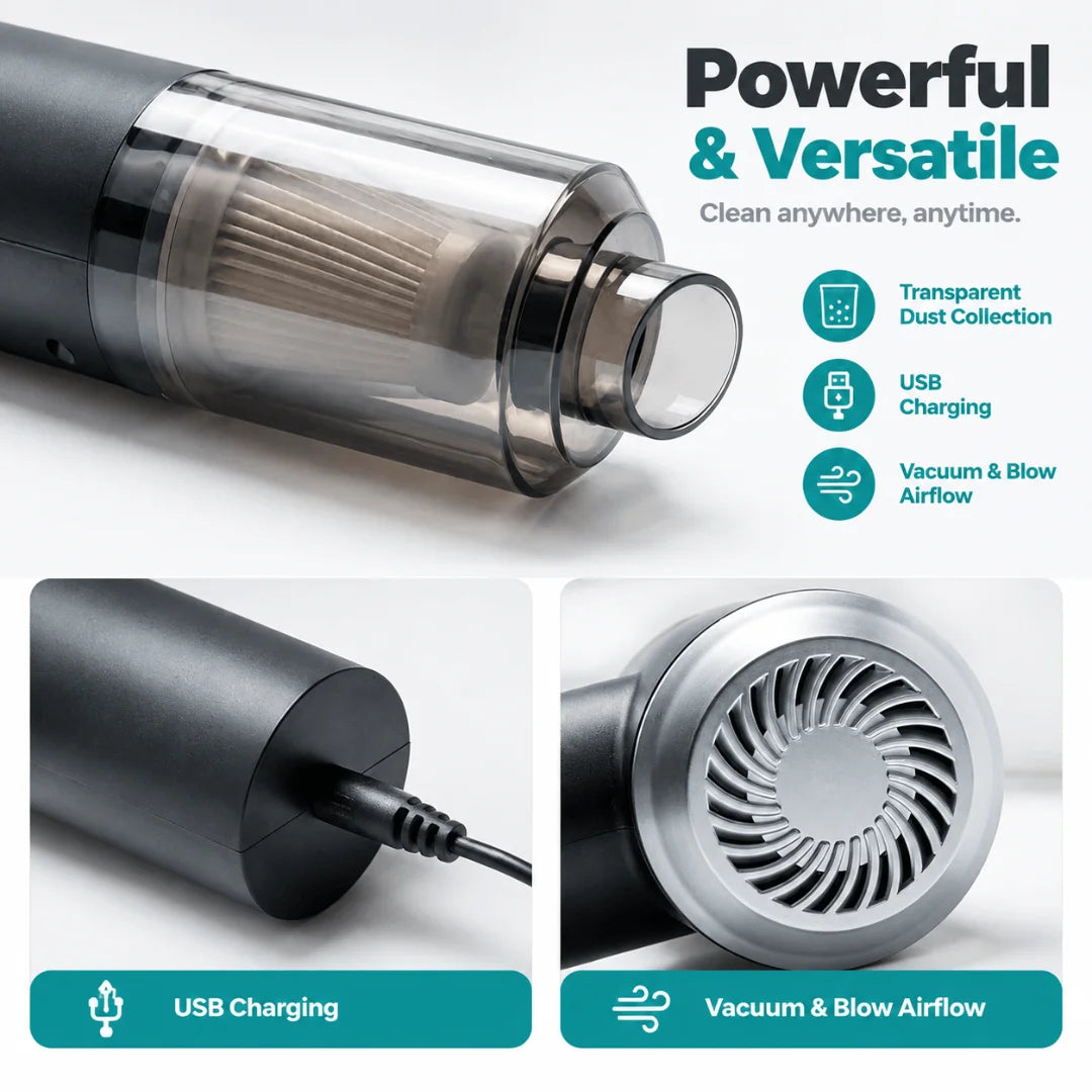 Vacuum Cleaner 3-in-1 Mini Portable for Car & Home