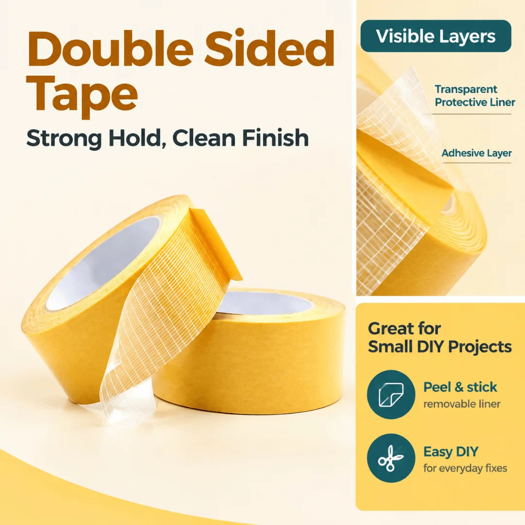 Double Sided Carpet Tape Heavy Duty 5 Meter (Pack of 2)