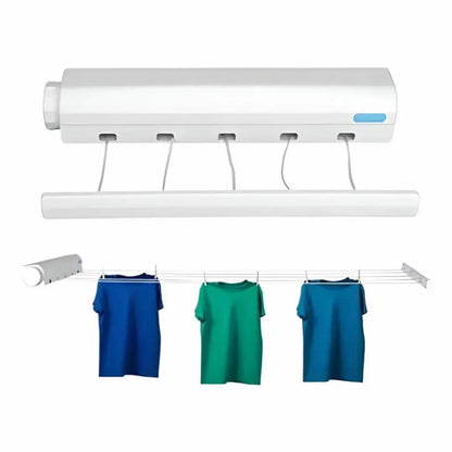 Cloth Drying Rope Hanger, Wall-Mounted Retractable Laundry Rack for Wet & Dry Clothes
