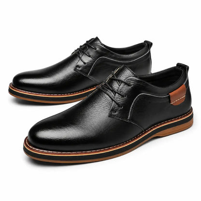 Leather Shoes for Men Derby Party Lace Up Casual Shoes