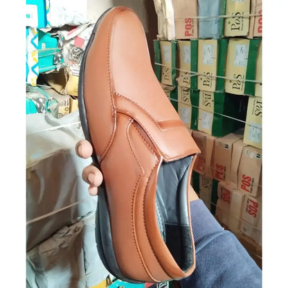 Loafers for Men Tan Color Formal Synthetic Leather Loafer