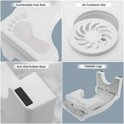 Foldable Potty Stool Anti-Slip Bathroom Squat Step