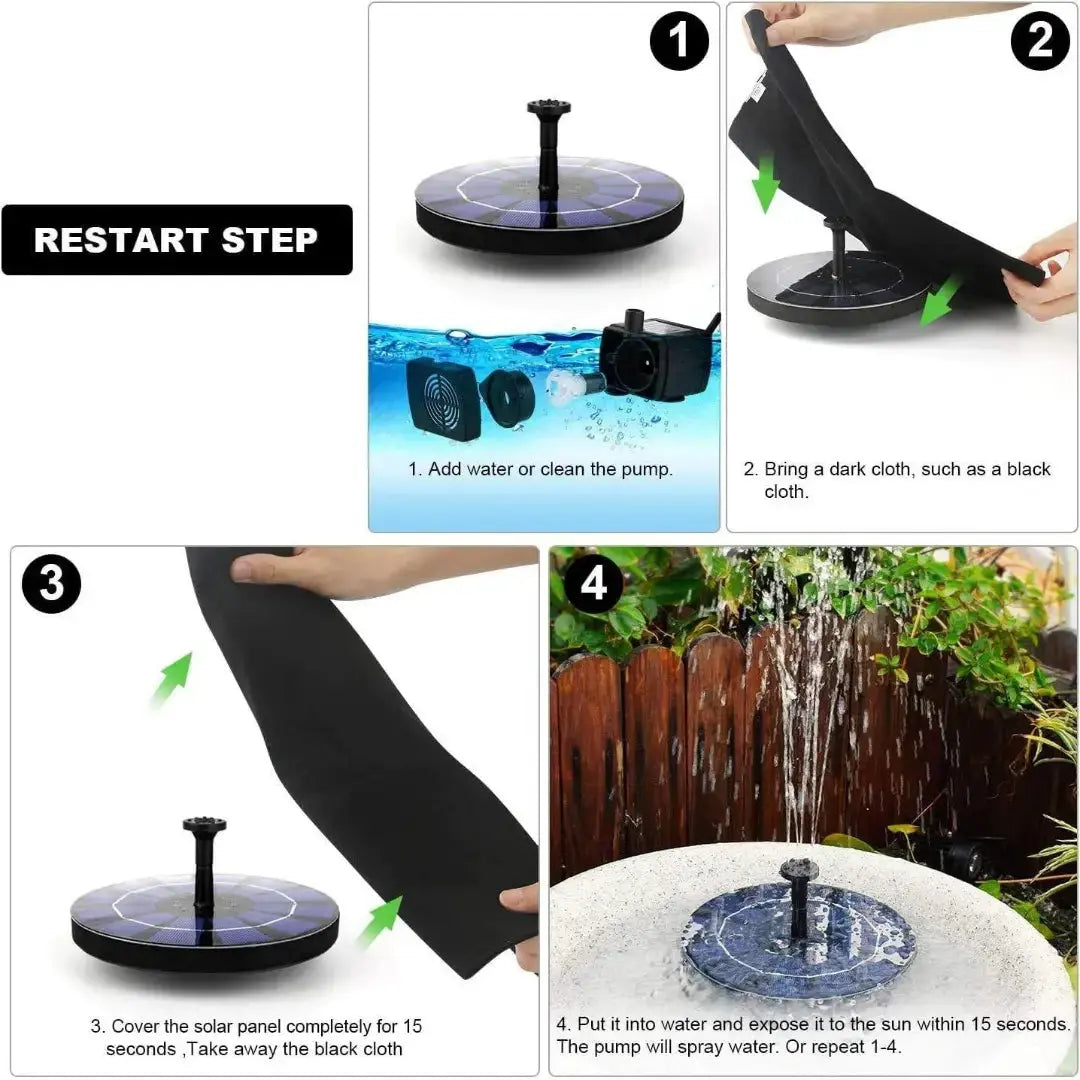 Solar Fountain for Garden