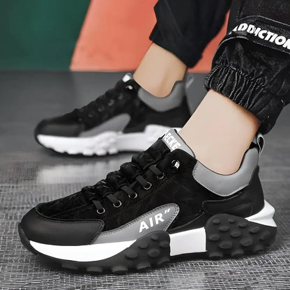 Men's Casual Shoes Thick Base Sneakers for Men Black Color