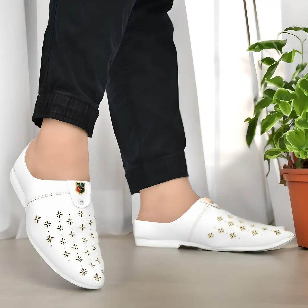 Stylist Half Loafers for Men in White Color